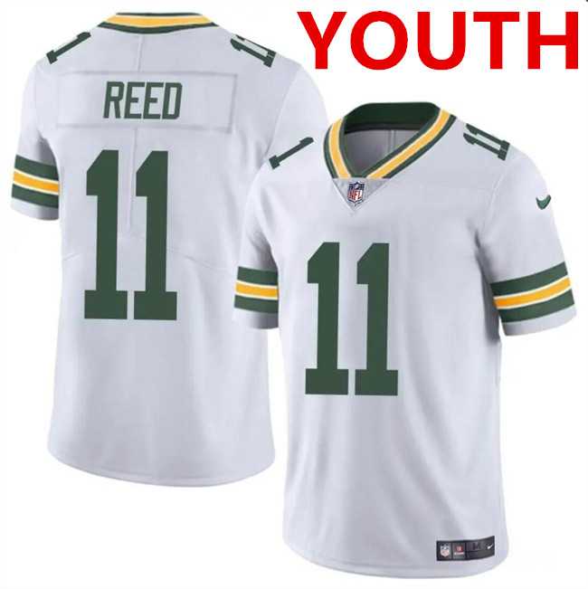 Youth Green Bay Packers #11 Jayden Reed White Vapor Untouchable Stitched Jersey Dzhi